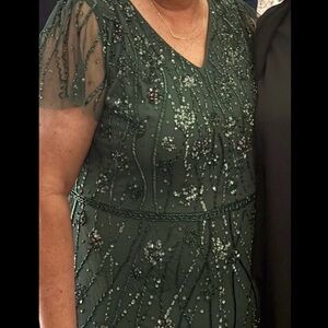 Green Beaded Dress- Adrianna Papell style 40367